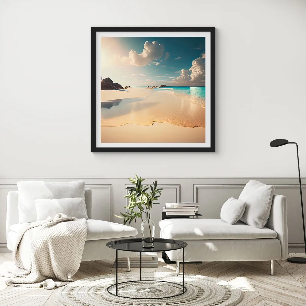 Poster in einem schwarzem Rahmen - Erträumter Tag - 50x50 cm