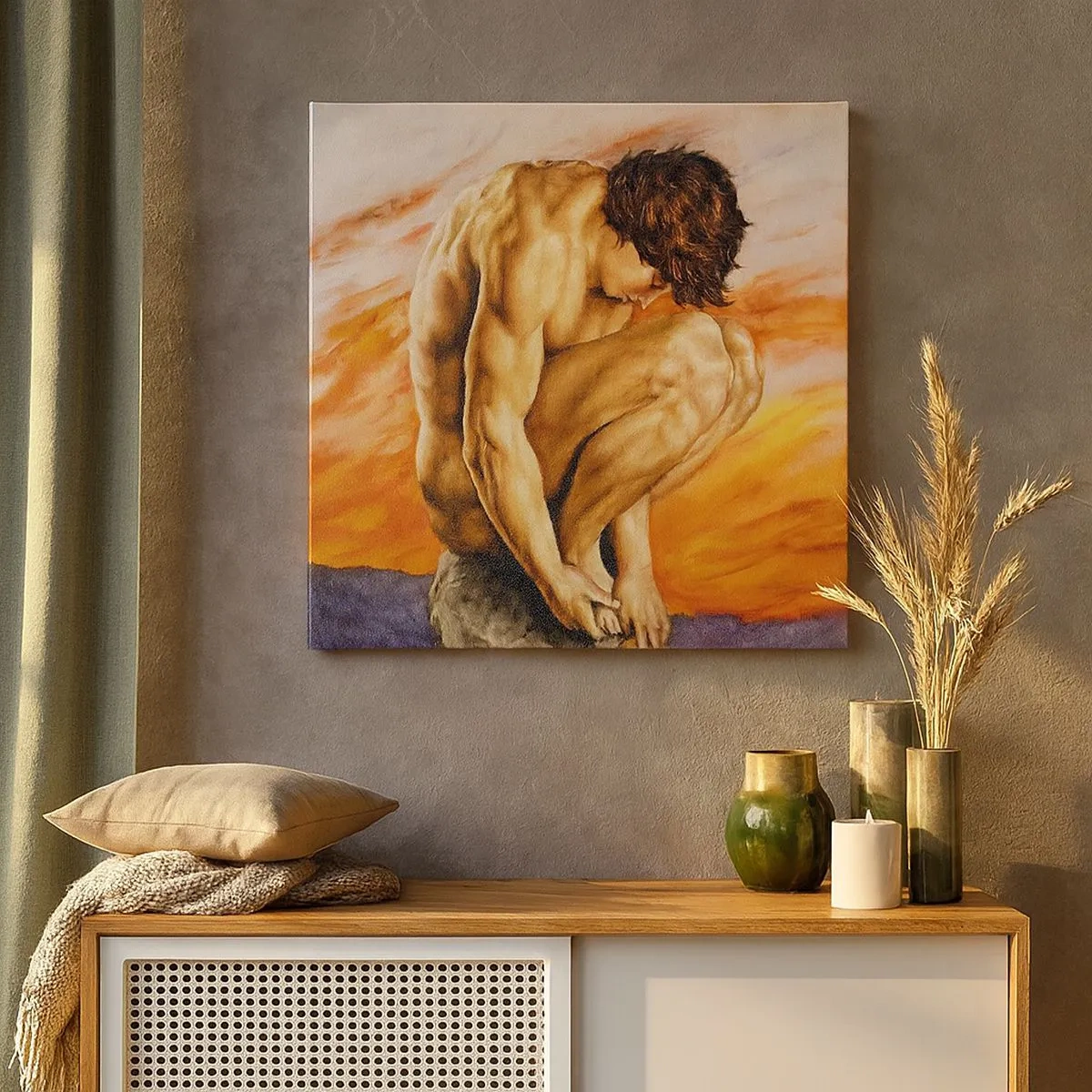 Bild auf Leinwand - Leinwandbild - In sich versunken - 30x30 cm