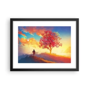 Poster in einem schwarzem Rahmen - Pilger am Ziel - 40x30 cm