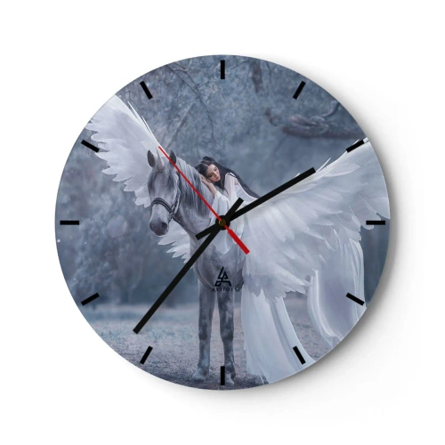 Wanduhr - Glasuhr - Ein inspirierter Moment - 40x40 cm