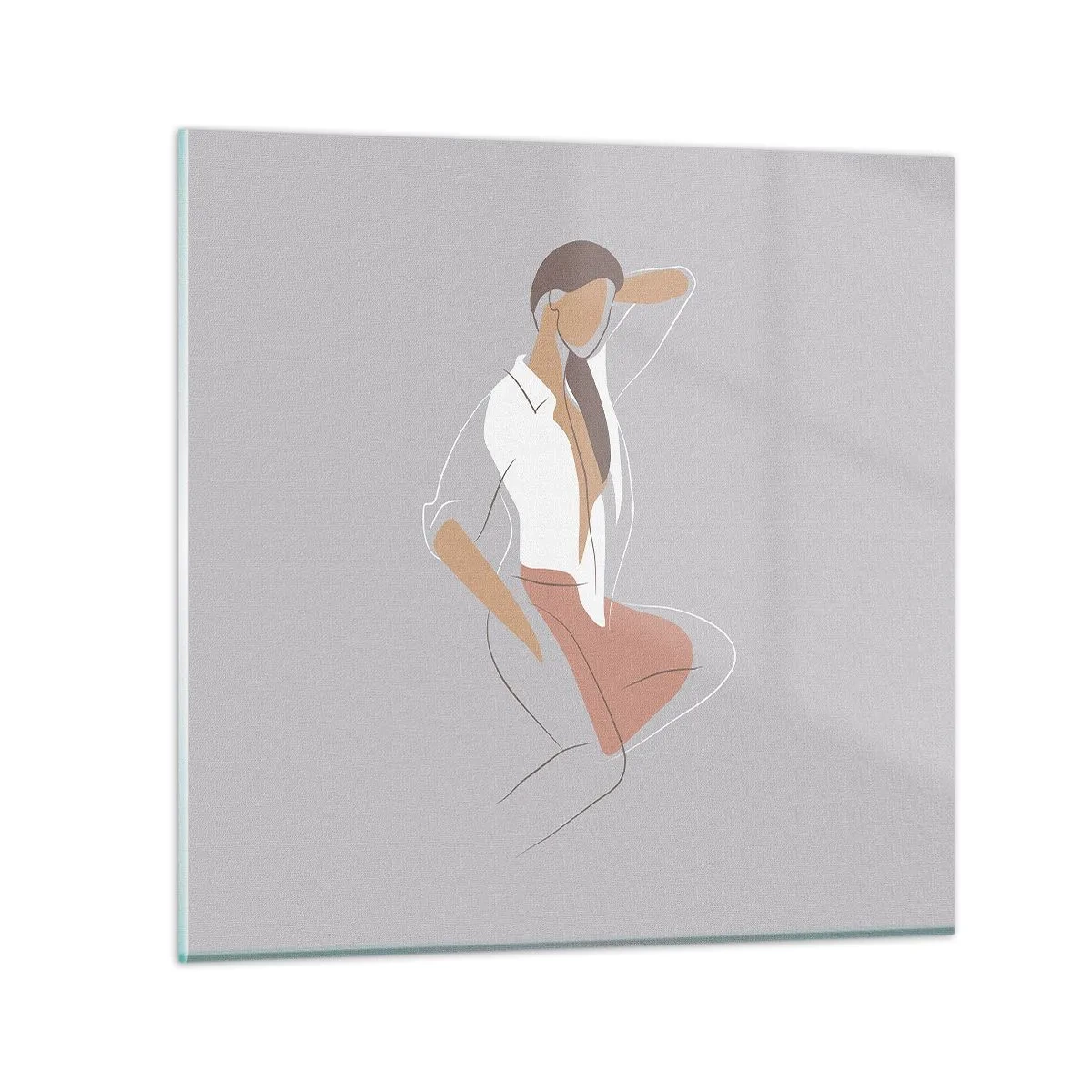 Glasbild - Bild auf glas - Umriss der Anmut - 40x40 cm