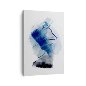 Bild auf Leinwand - Leinwandbild - Abstrakte Formen in Blautönen mit zarten Linien - 70x100cm - Eisberg - Moderne Wanddekoration für Wohnzimmer und Schlafzimmer ARTTOR