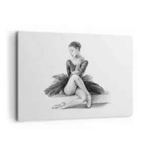 Bild auf Leinwand - Leinwandbild - Eine Skizze einer Ballerina im dezenten, klassischen Stil - 100x70cm - Vom Tanz verzaubert - Moderne Wanddekoration für Wohnzimmer und Schlafzimmer ARTTOR