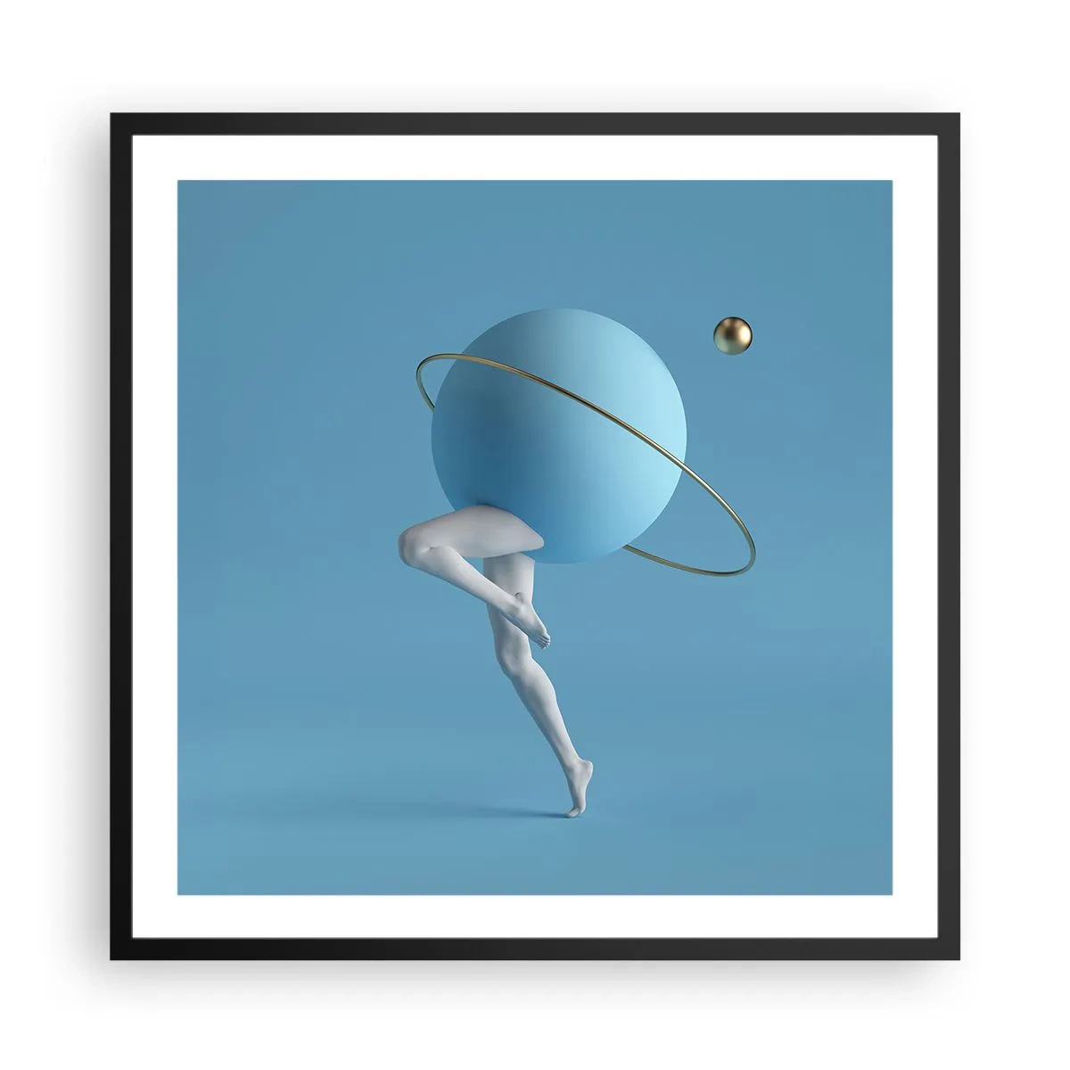 Poster in einem schwarzem Rahmen - Und die Planeten spielen verrückt - 60x60 cm