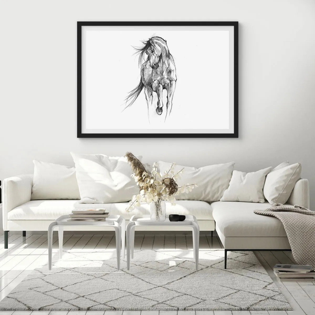 Poster in einem schwarzem Rahmen - Im anmutigen Trab - 50x40 cm