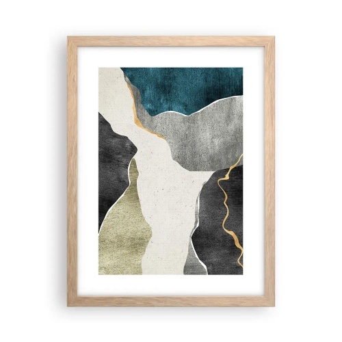 Poster in einem Rahmen aus heller Eiche - Mosaikkomposition mit Goldfaden - 30x40 cm