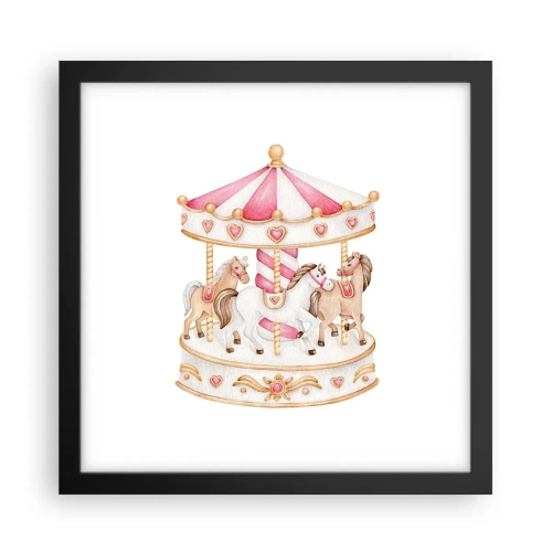 Poster in einem schwarzem Rahmen - Süße Welt der Kindheit - 30x30 cm