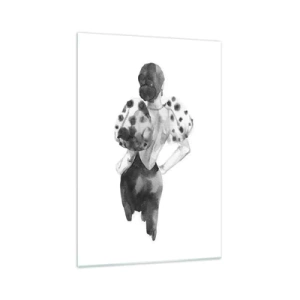 Glasbild - Bild auf glas - Minimalistische Aquarellillustration einer Frau - 70x100cm - Sie ging direkt vorbei - Moderne Wanddekoration für Wohnzimmer und Schlafzimmer ARTTOR