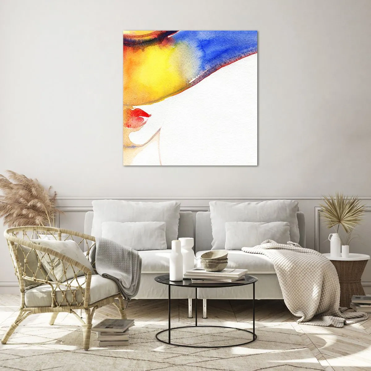 Glasbild - Bild auf glas - Bildnis einer Dame - 60x60 cm