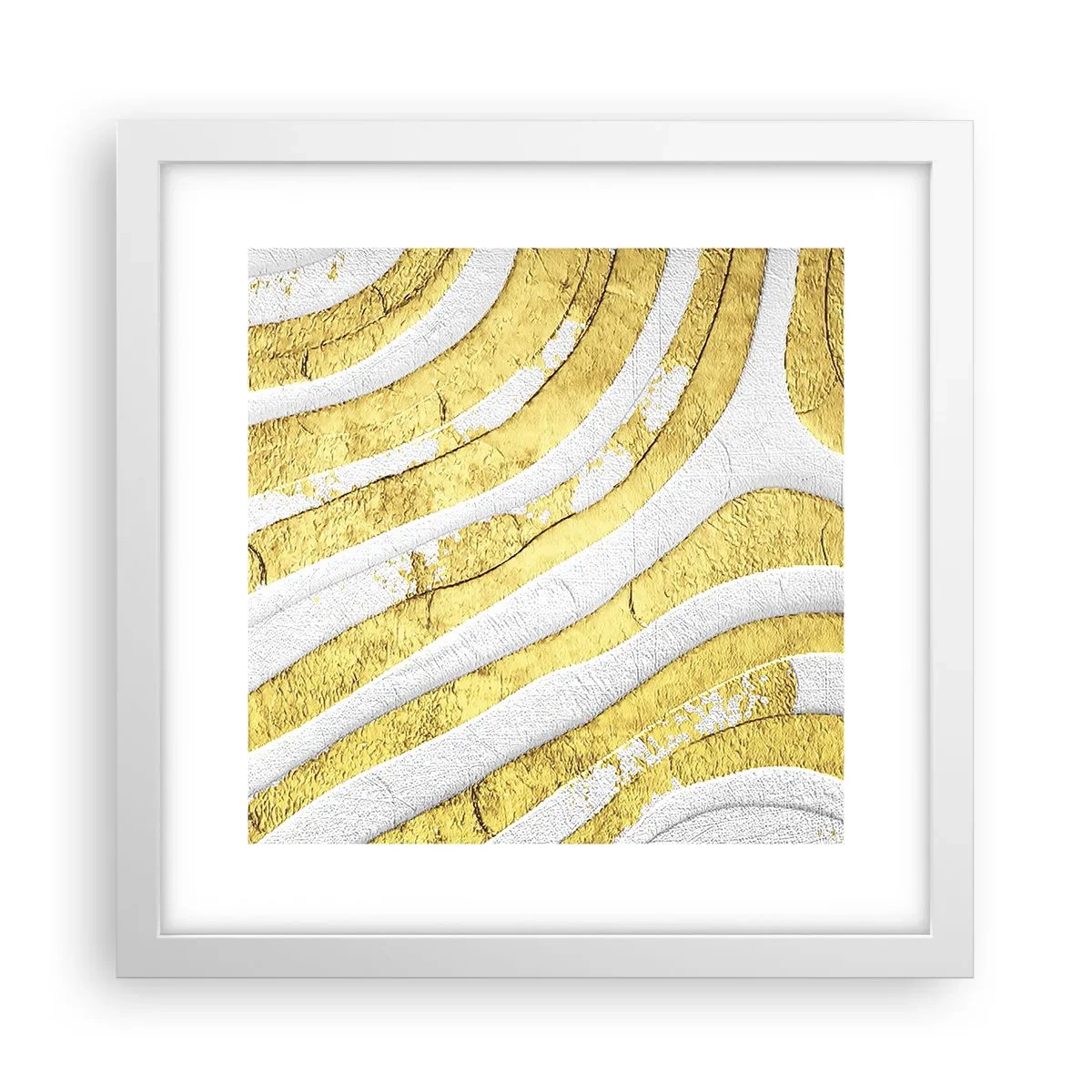 Poster in einem weißen Rahmen - Komposition in Weiß und Gold - 30x30 cm
