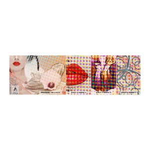 Fototapetenmuster Standard Eco - Comic-Heldin - Abstraktion, Das Gesicht einer Frau, Stück - 100x30 cm