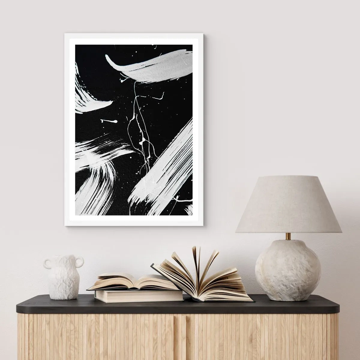 Poster in einem weißen Rahmen - Dunkelheit durchbrechen - 70x100 cm