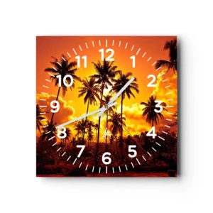 Wanduhr - Glasuhr - Berge brennen, Wälder brennen - 40x40 cm