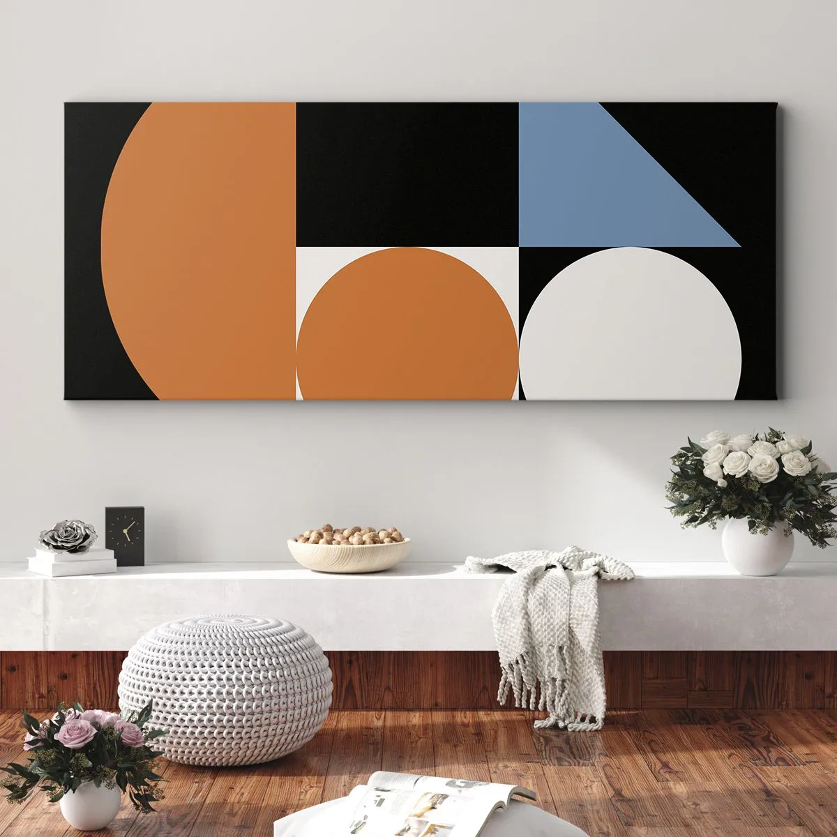 Bild auf Leinwand - Leinwandbild - Bebilderte Anordnung - 100x40 cm