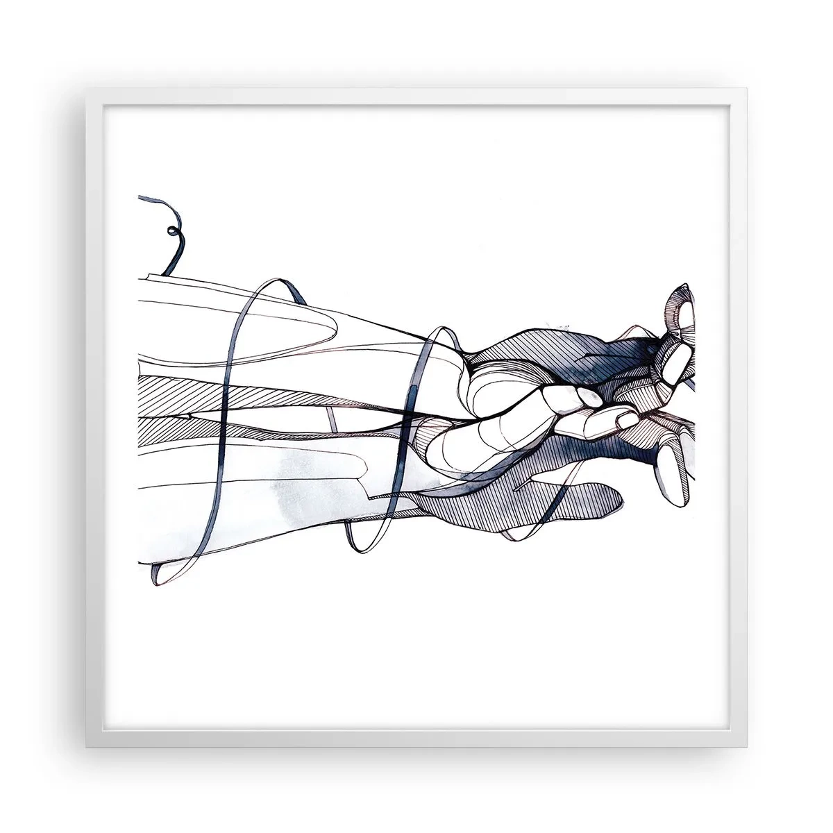 Poster in einem weißen Rahmen - Touch-Studie - 60x60 cm