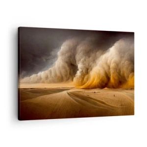 Bild auf Leinwand - Leinwandbild - Beeindruckender Sandsturm in der Wüste - 70x50cm - Zorn der Wüste - Moderne Wanddekoration für Wohnzimmer und Schlafzimmer ARTTOR