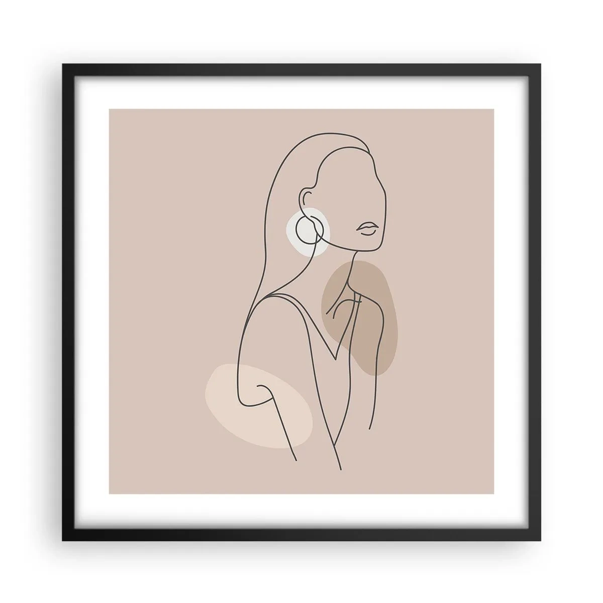 Poster in einem schwarzem Rahmen - Mädchenhafte Ikone - 50x50 cm