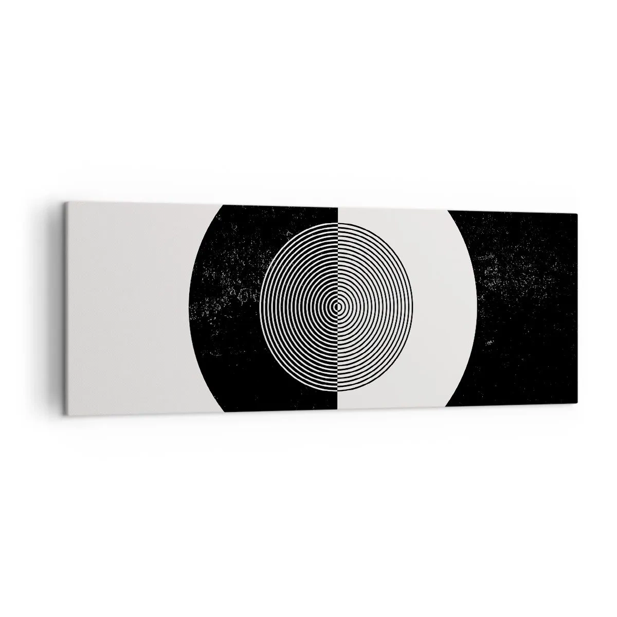 Bild auf Leinwand - Leinwandbild - Grafisches Muster in kontrastierendem Schwarz und Weiß - 140x50cm - Harmonie in Schwarz und Weiß - Moderne Wanddekoration für Wohnzimmer und Schlafzimmer ARTTOR