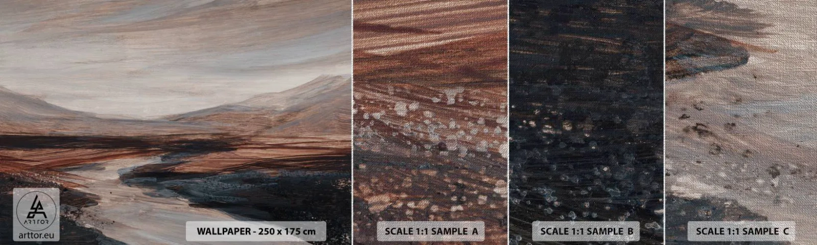 Fototapeten Muster Premium Canvas - Ruhiges Tal - Landschaft, Landschaft, Stück - 100x30 cm