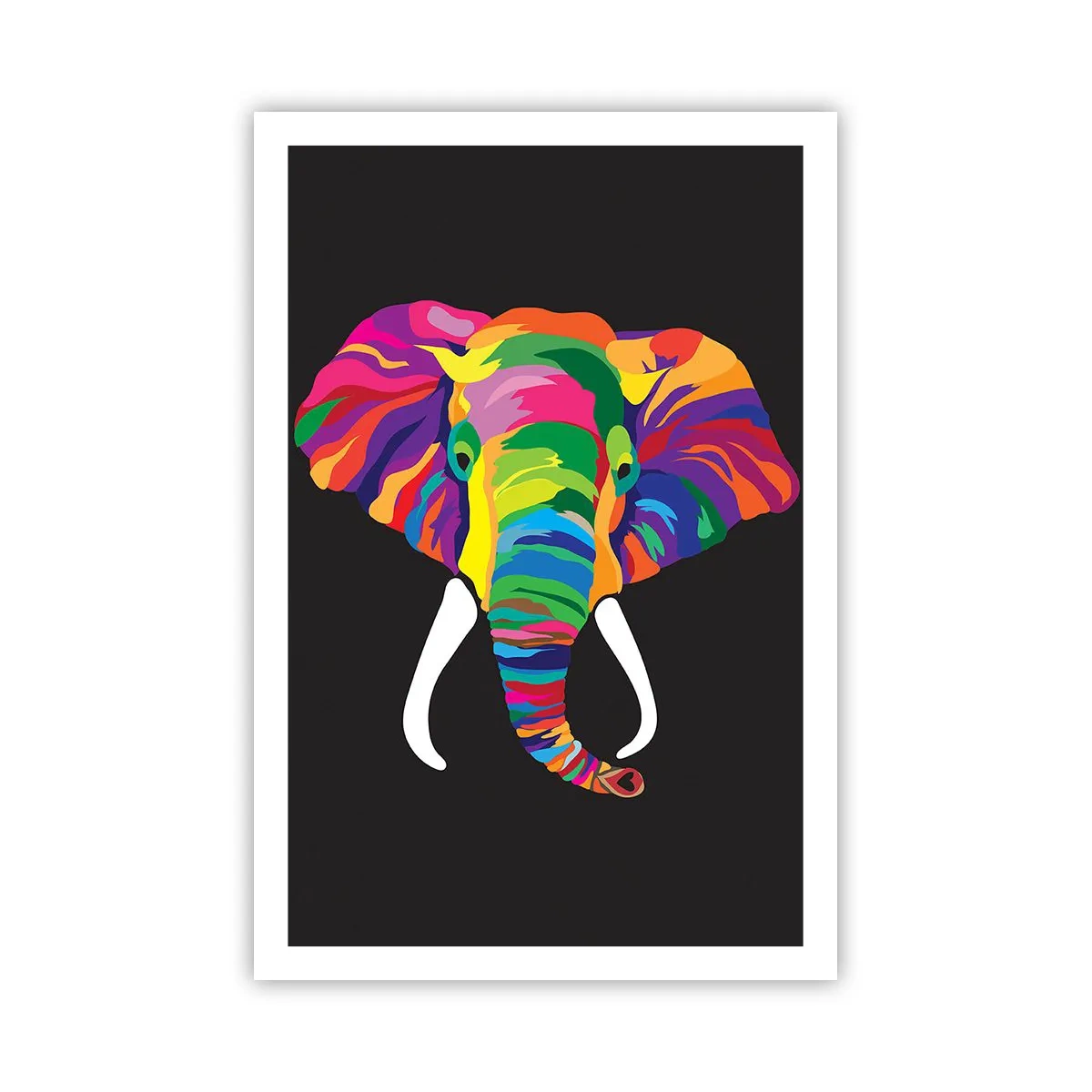 Poster - Der Elefant, der es liebte, im Regenbogen zu baden - 61x91 cm
