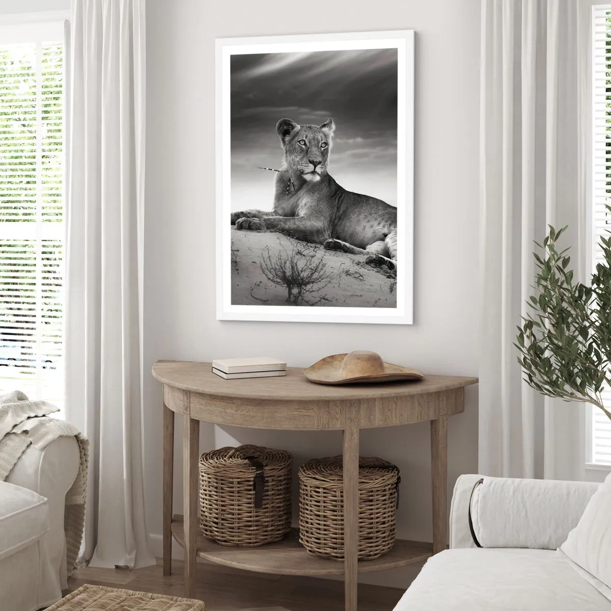 Poster in einem weißen Rahmen - Die Königin der Wüstenruhe - 70x100 cm