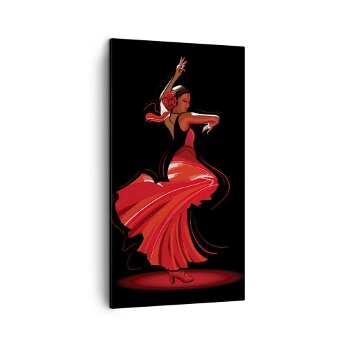 Bild auf Leinwand - Leinwandbild - Der feurige Geist des Flamenco - 45x80 cm