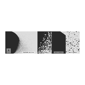 Fototapeten Muster Selbstklebend Deluxe Sticker - Bewegung von Molekülen - Abstraktion, Schwarz und weiß, Grafik - 100x30 cm