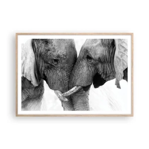 Poster in einem Rahmen aus heller Eiche - Herzliches Geständnis - 100x70 cm