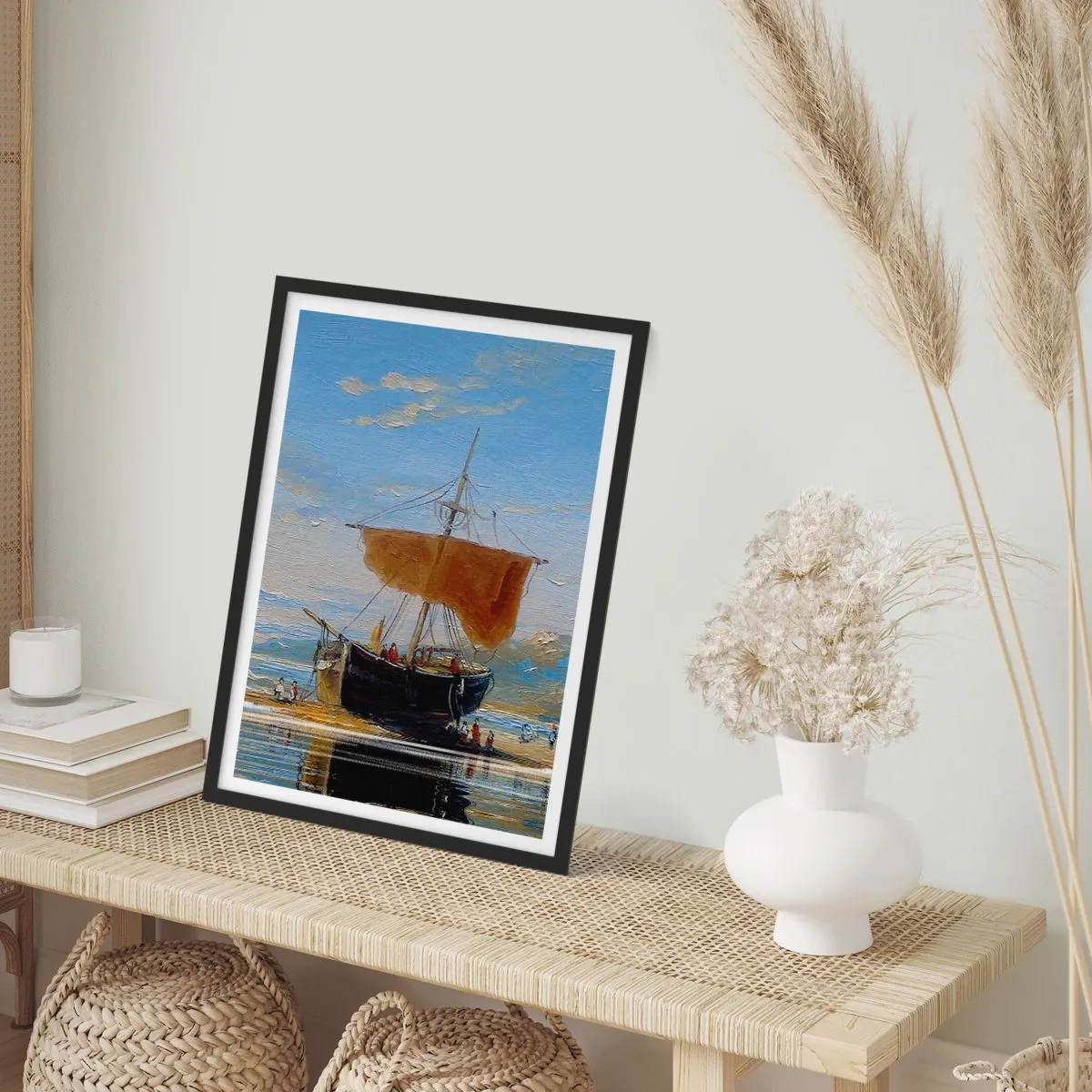 Poster in einem schwarzem Rahmen - Wasser, Land, Luft - 30x40 cm