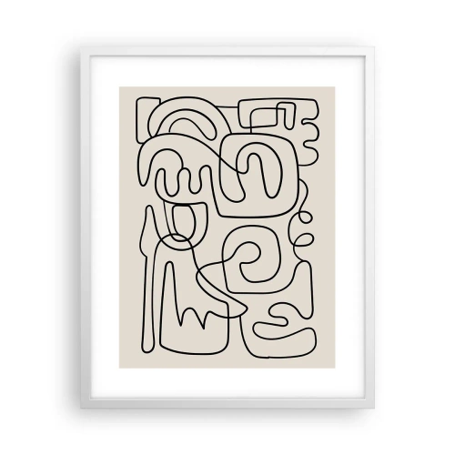 Poster in einem weißen Rahmen - Folge der Spur - 40x50 cm