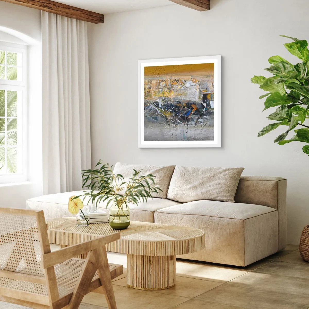 Poster in einem weißen Rahmen - Alles wird gut - 50x50 cm