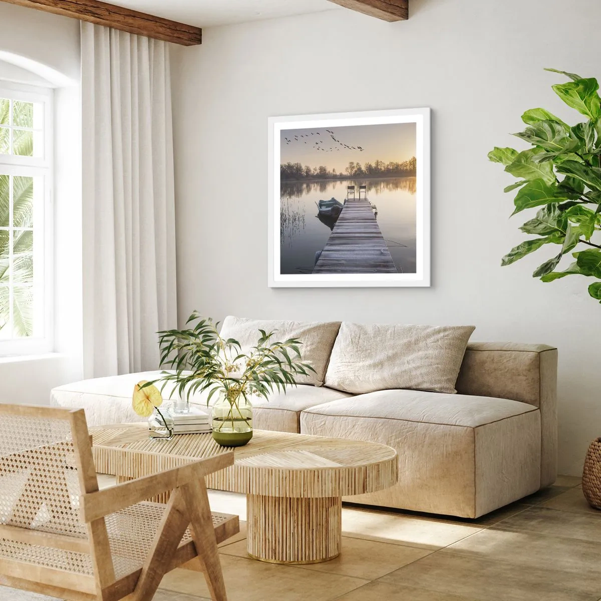 Poster in einem weißen Rahmen - Ich komme nach einiger Zeit zurück - 40x40 cm