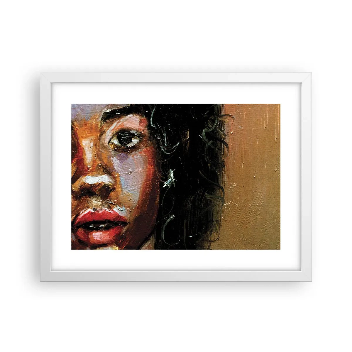 Poster in einem weißen Rahmen - Schwarz und Glanz - 40x30 cm