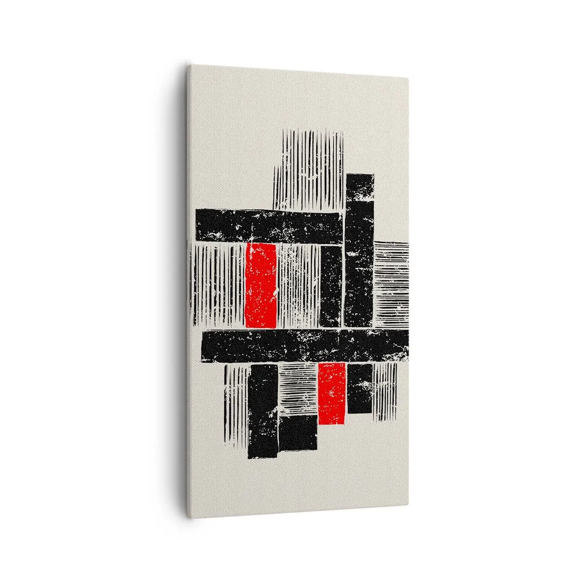 Bild auf Leinwand - Leinwandbild - Rot und Schwarz - 55x100 cm