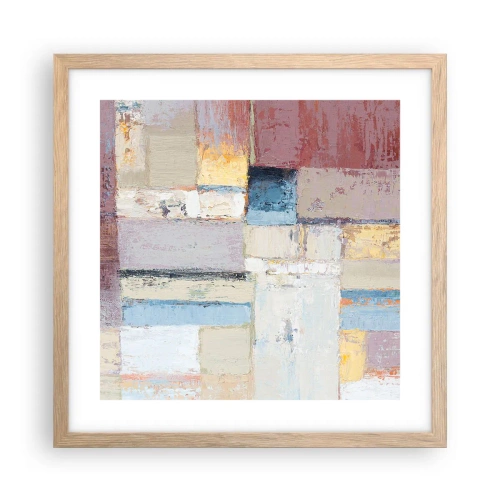 Poster in einem Rahmen aus heller Eiche - Ruhe der Geometrie - 40x40 cm