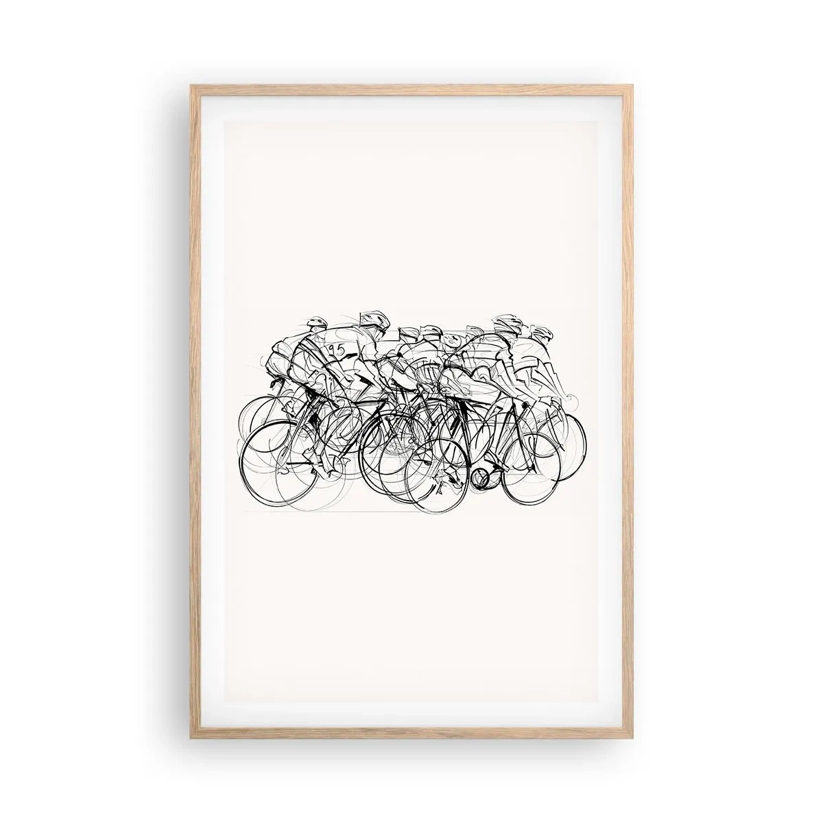 Poster in einem Rahmen aus heller Eiche - Gemeinsam als Team - 61x91 cm