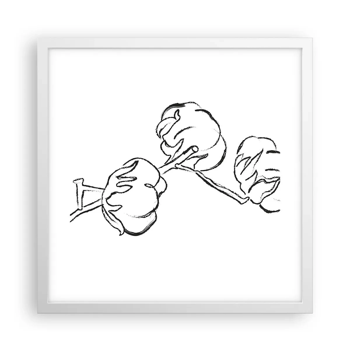 Poster in einem weißen Rahmen - Baumwolldaunen - 40x40 cm