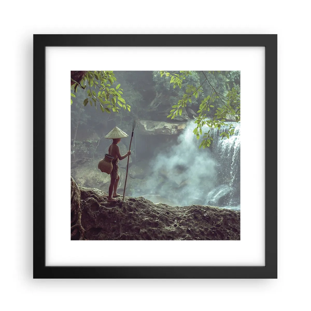 Poster in einem schwarzem Rahmen - Befreundet mit der Natur - 30x30 cm