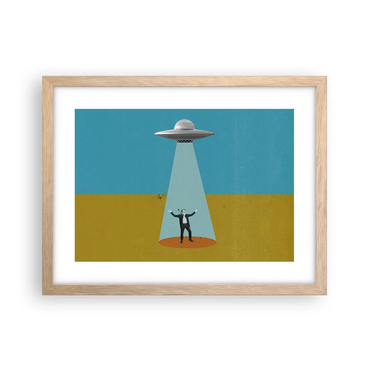 Poster in einem Rahmen aus heller Eiche - Nahe Begegnung - 40x30 cm