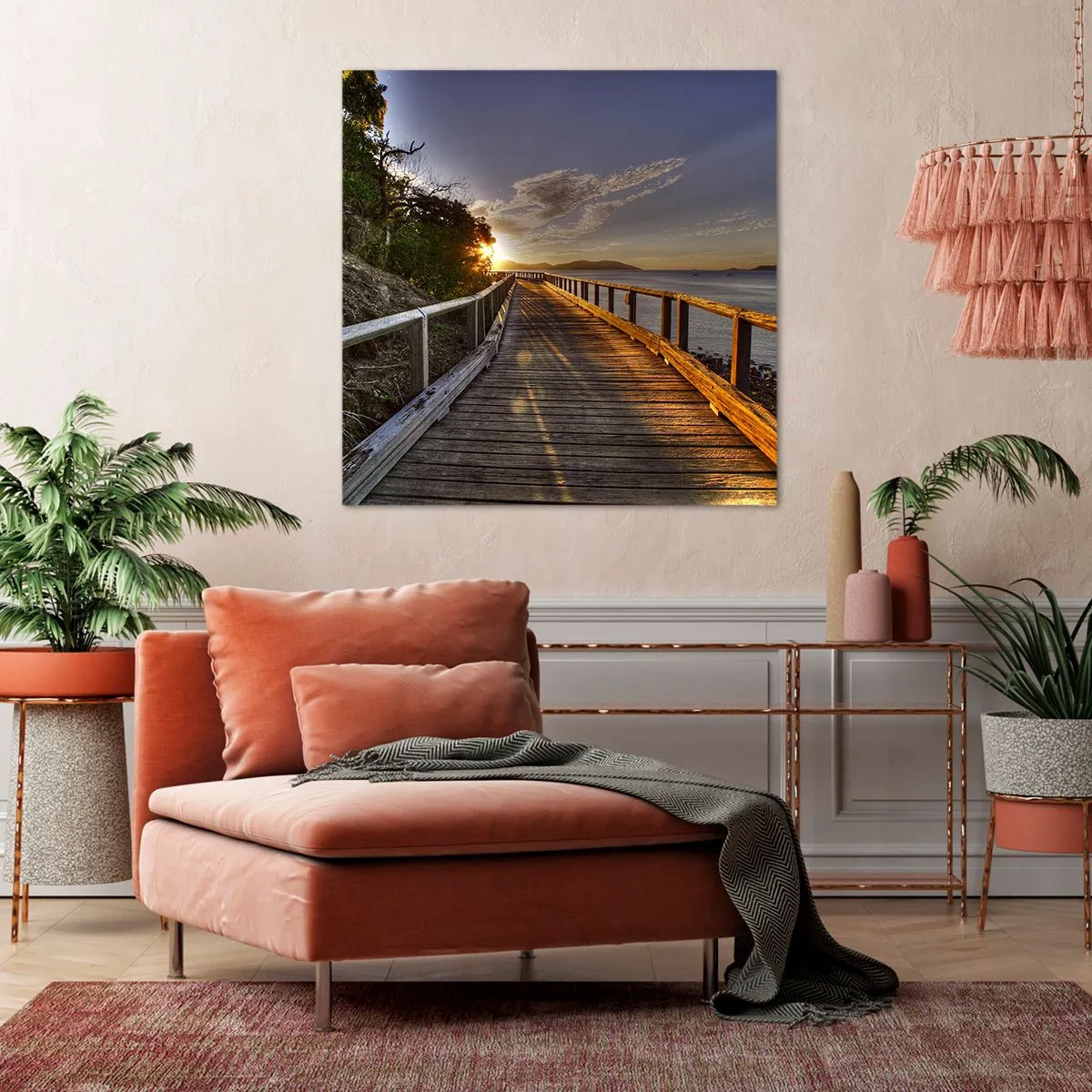 Bild auf Leinwand - Leinwandbild - Gehen, weiter der Sonne entgegengehen - 70x70 cm