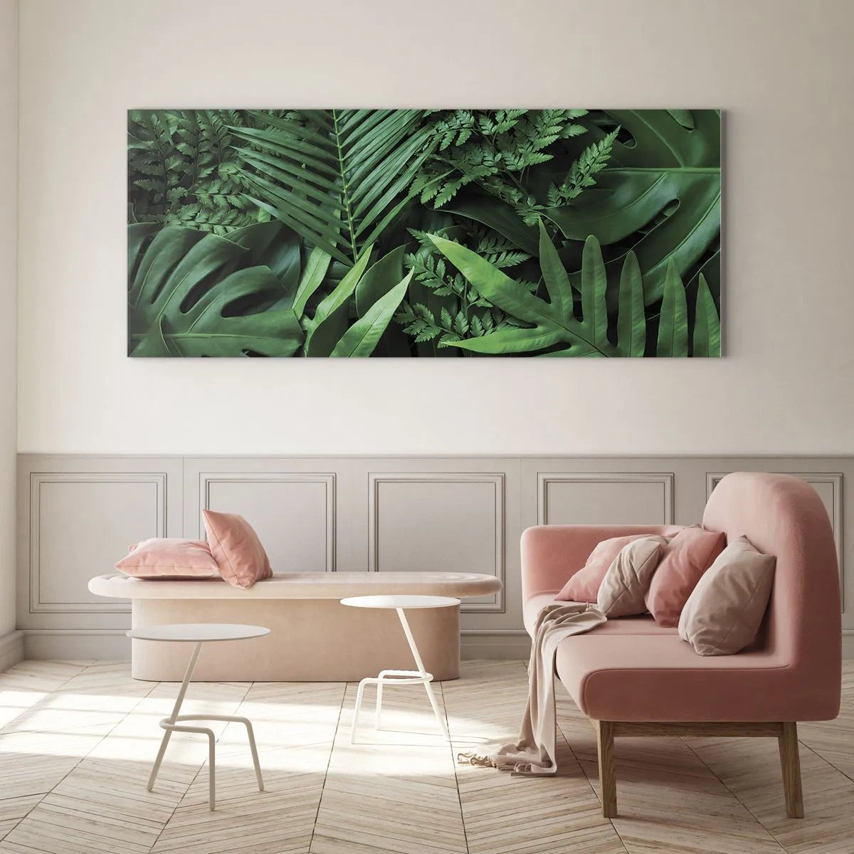 Glasbild - Bild auf glas - Eingebettet ins Grüne - 100x40 cm