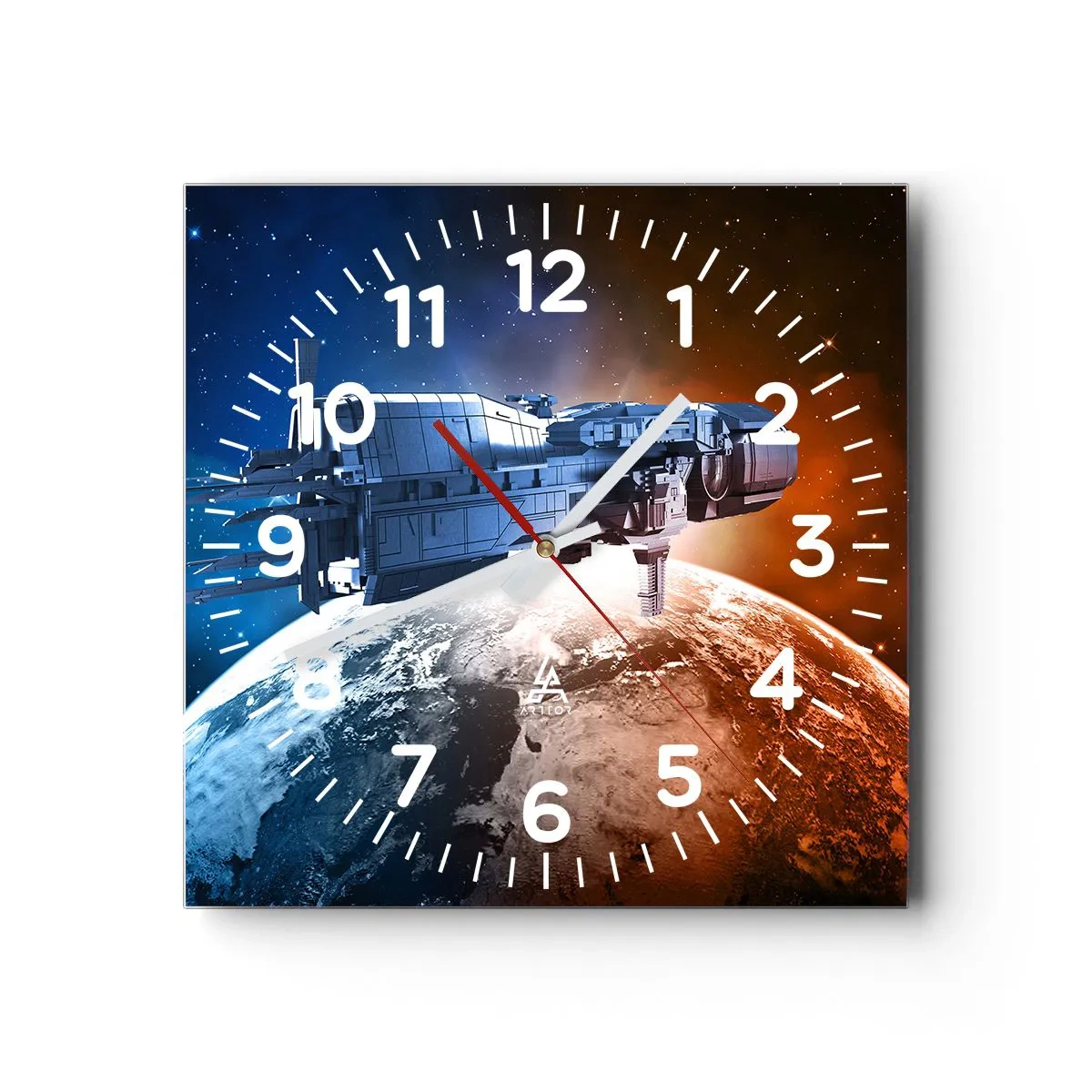 Wanduhr - Glasuhr - Ein aufmerksamer Beobachter - 40x40 cm
