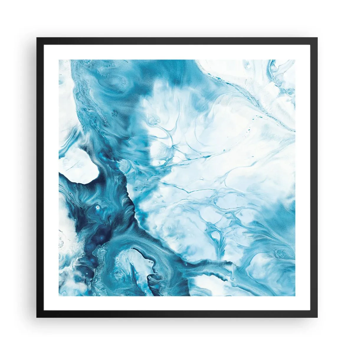 Poster in einem schwarzem Rahmen - Blaues Konzert - 60x60 cm