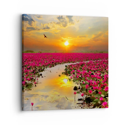 Bild auf Leinwand - Leinwandbild - Das geheime Leben des Sees - 30x30 cm