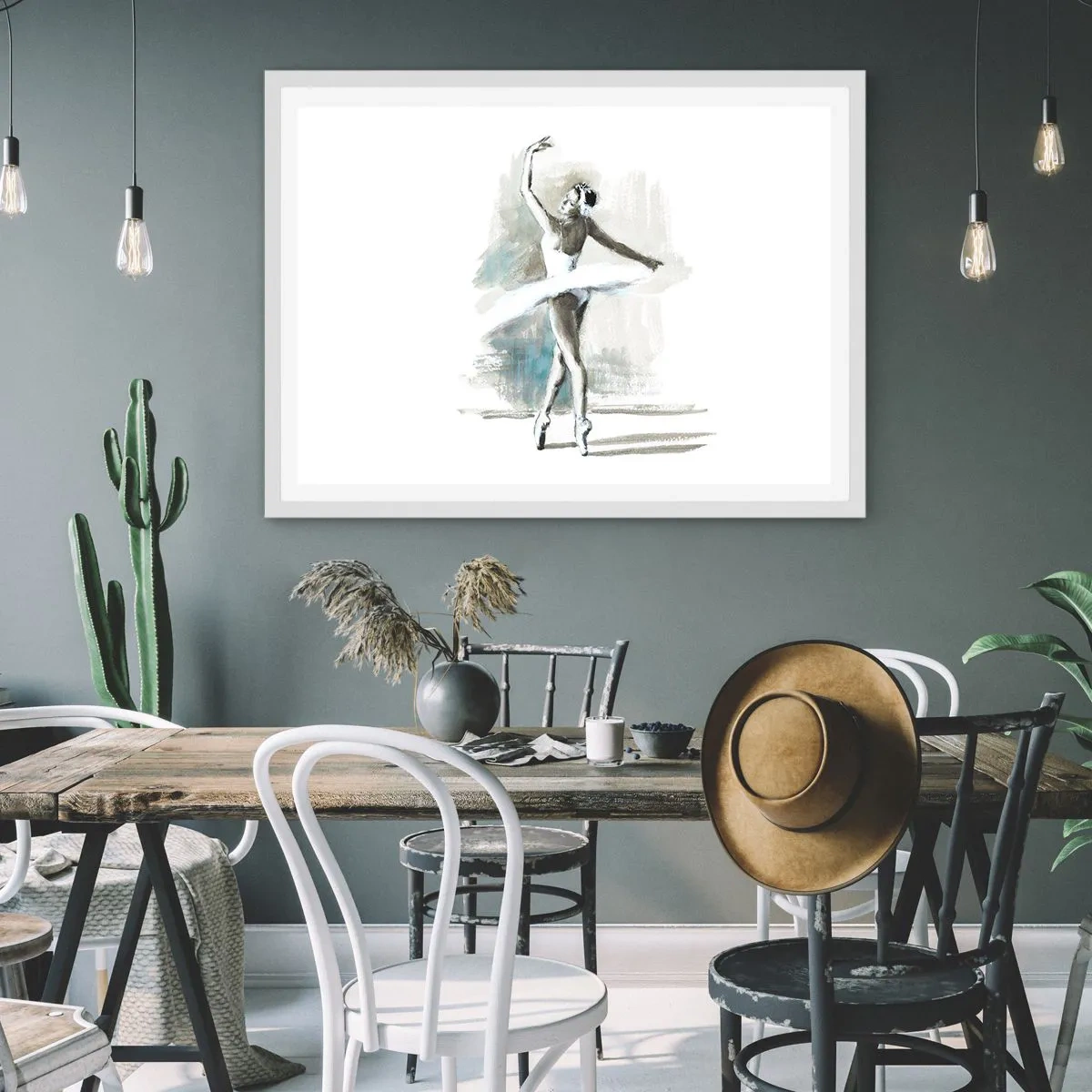 Poster in einem weißen Rahmen - In einen Schwan verzaubert - 40x30 cm