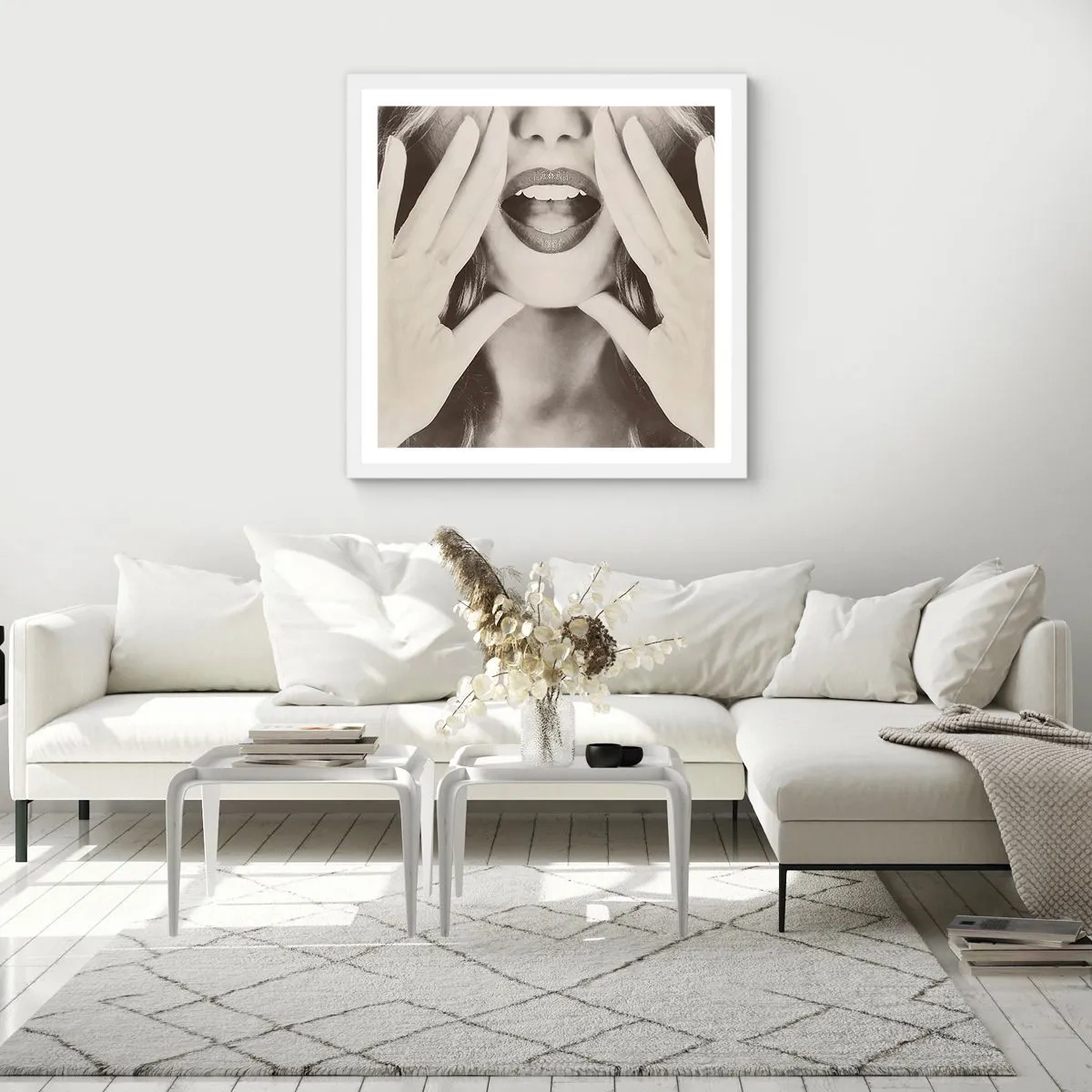 Poster in einem weißen Rahmen - Ich komme schon! - 50x50 cm
