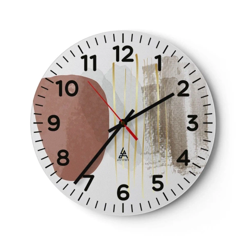Wanduhr - Glasuhr - Abstrakte Kolonnade - 40x40 cm