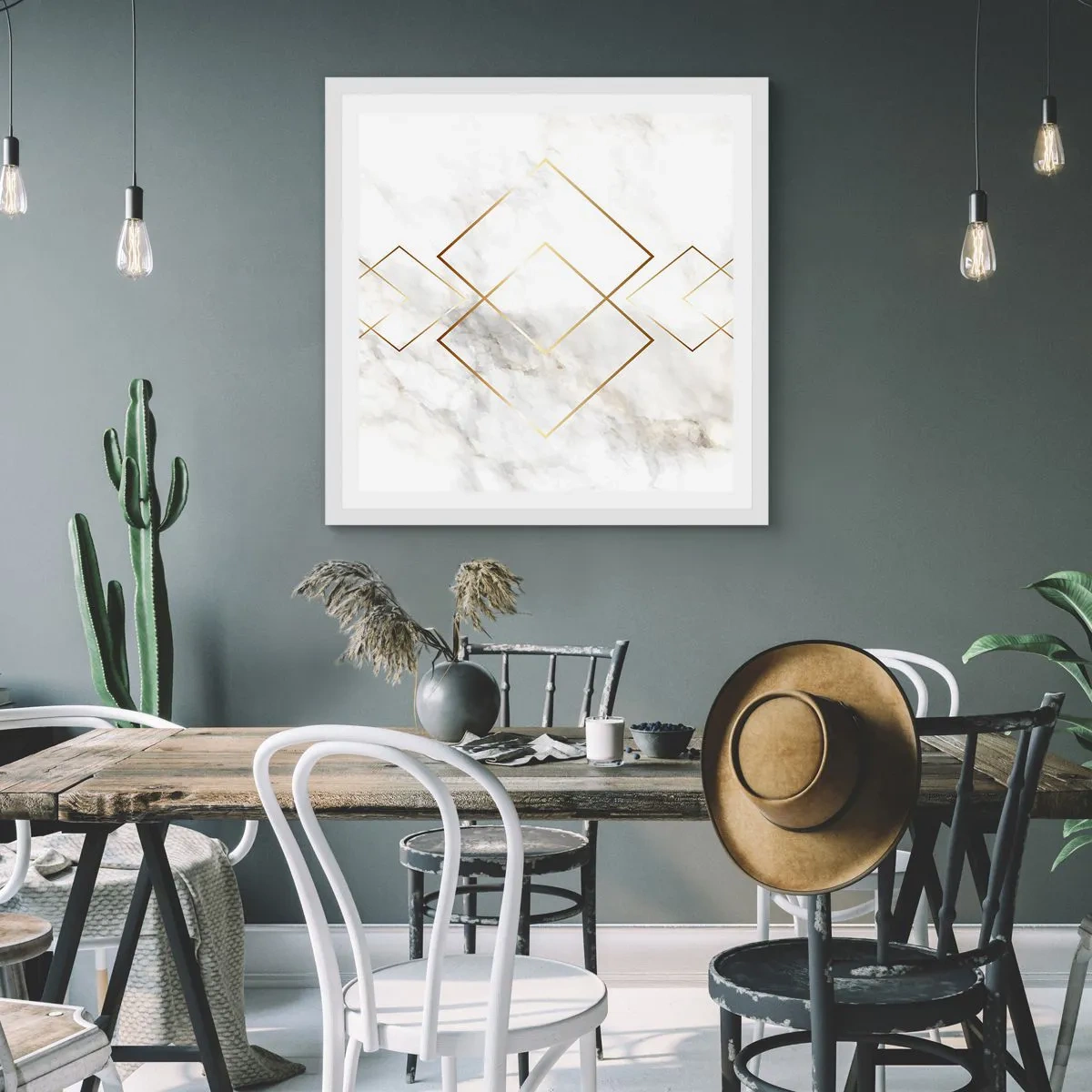 Poster in einem weißen Rahmen - Ein Blick in die Unendlichkeit - 50x50 cm