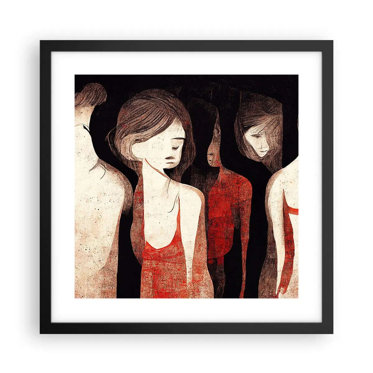 Poster in einem schwarzem Rahmen - Madonnen der Dunkelheit - 40x40 cm