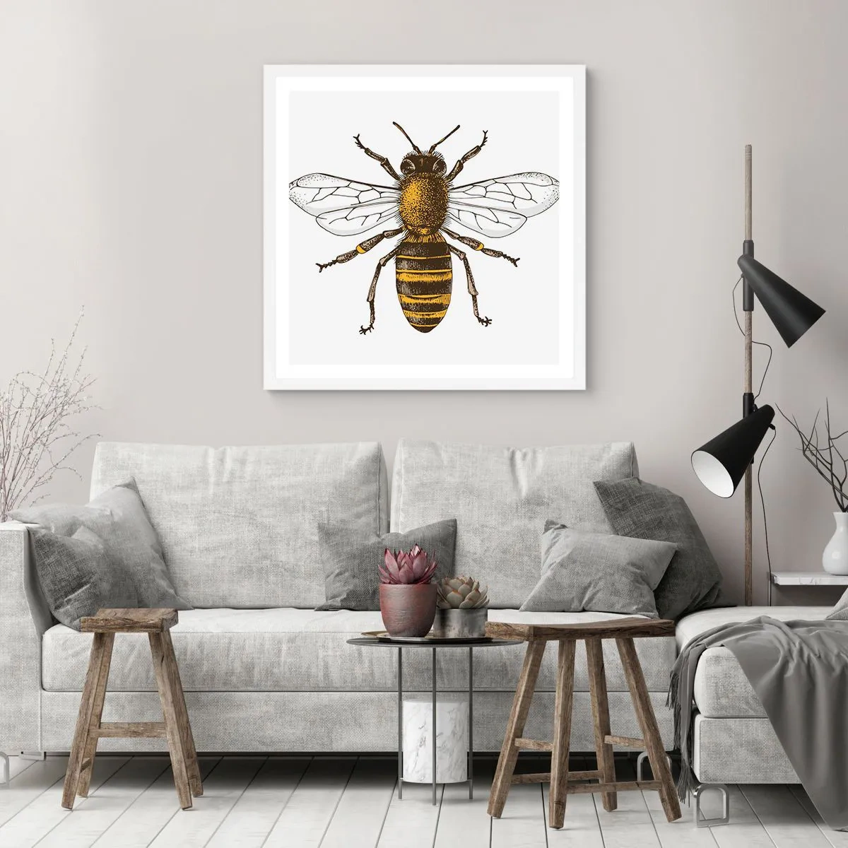 Poster in einem weißen Rahmen - Schön und gut - 50x50 cm